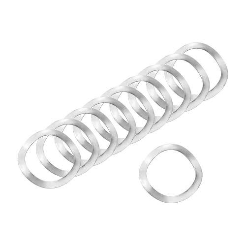 uxcell Wave Spring Washer, 50Pcs 0.83"x0.63"x0.01" (ODxIDxT) - 304 Stainless Steel Curved Washer for Screw Bolt, Wave Washers Gaskets for Machinery (Silver)