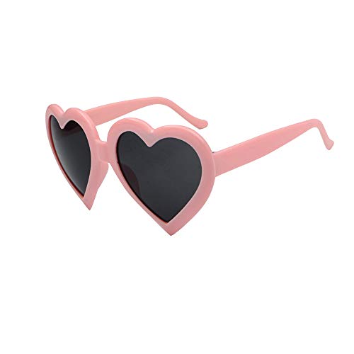 Fashion Love Glasses Men And Women Love Heart Shaped Sunglasses (Pink Frame) #TOP9