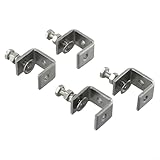 4 Stück Edelstahl-C-Klemmen mit M8-Gewindeöffnung, verstellbare Positionierungsschraube für sichere Schreibtischklemme und Metallmontage (4 Stück)
