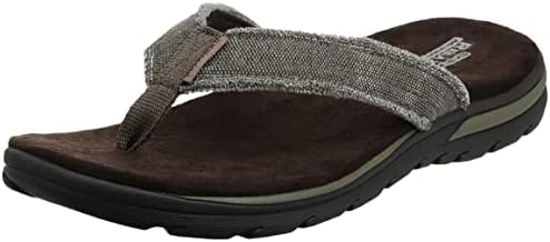 Skechers USA Men's Bosnia Flip-Flop,Chocolate,7 M US