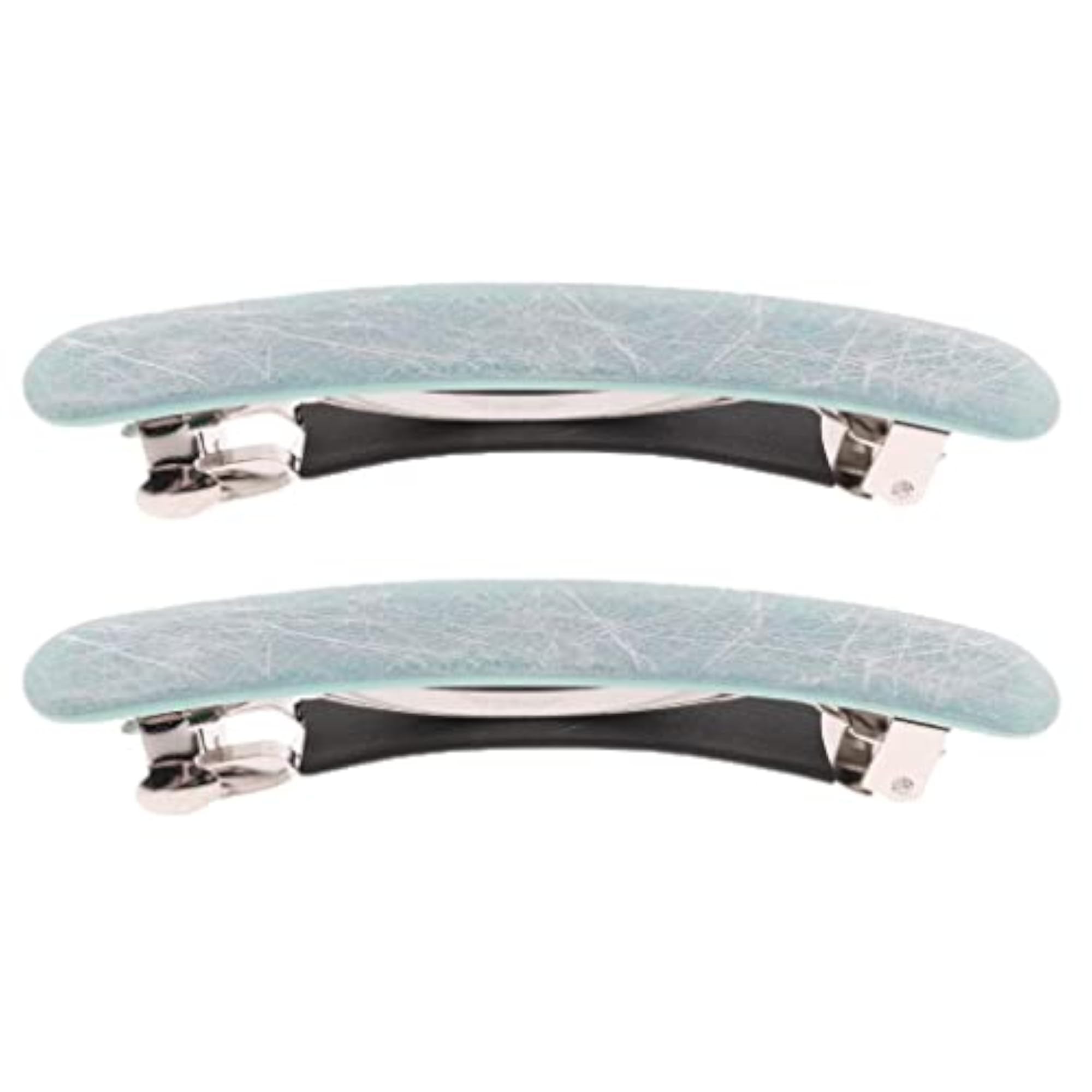 2x French Style Acetate Automatic Barrette
