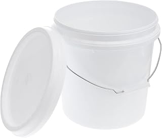 Angoily White Plastic Pail Bucket 1.5 Gallon Paint Pail Container Industrial Pail Food Grade Tub Empty Paint Can with Handle Lid