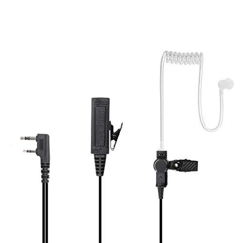 Hoornie® Auricular inalámbrico de Calidad Militar para Kenwood con Cable Trenzado. para Kenwood TK-3101, TK-3201, TK-301, TK-3401D, TK-3501, TK-3701 con 10 Almohadillas Gratis