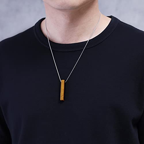 Coai Matching Couples Yin Yang Bar Howlite Tiger Eye Stone Pendant Necklaces #TOP1