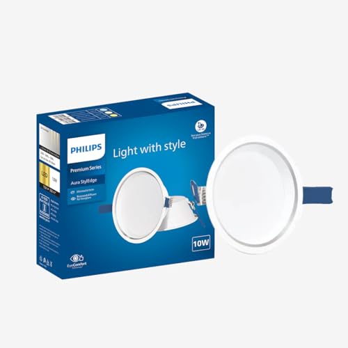 Philips Aura StylEdge 10W Round LED Surface Downlighter | Energy-...