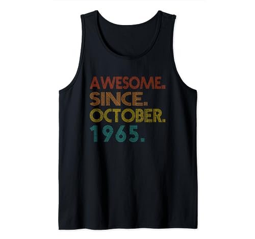 Awesome Since October 1965 Men Women Birthday Idea Vintage Camiseta sin Mangas