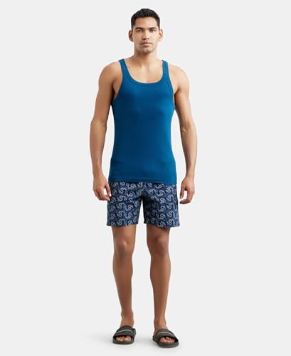 Image of Jockey US26 Men Super Combed Cotton Rib Square Neck Gym Vest