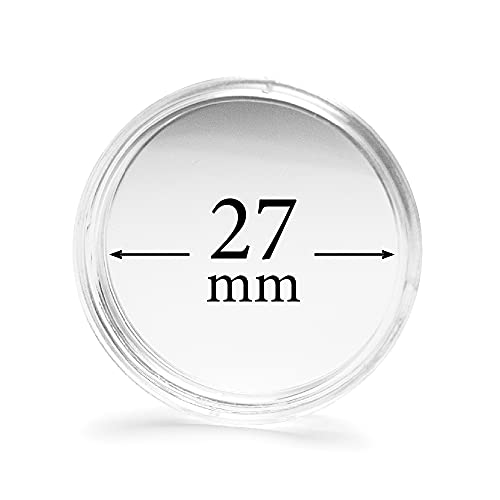 Star Collect Premium Münzkapseln - 27mm Durchmesser - 25 Stück (=50 Einzelteile) für Sammlermünzen glasklar