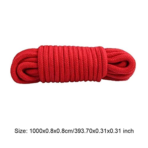 Cuerda de algodón suave trenzado de alta densidad rojo de 8 mm 7
