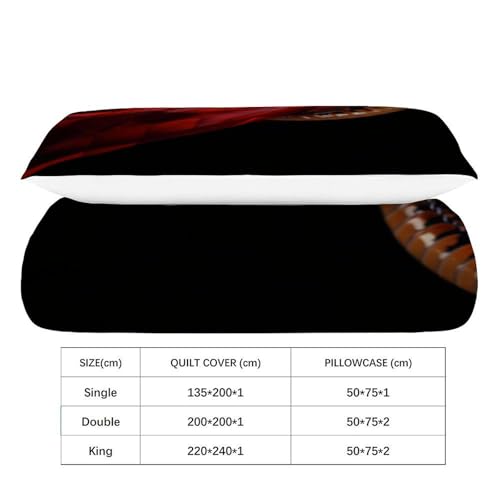 Housse de couette Red Snake en microfibre de qualité supérieure pour lit une place - 4