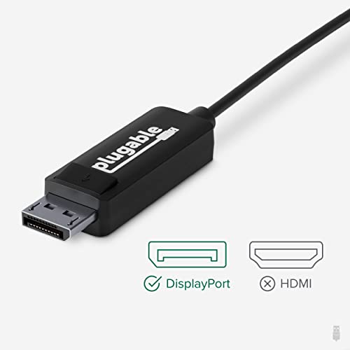 Plugable Usb C To Displayport Cable 6 Feet (1.8M), Up To 4K At 60Hz, Usb C Displayport Cable - Compatible With Thunderbolt 4 / 3 And Usb-C #TOP5