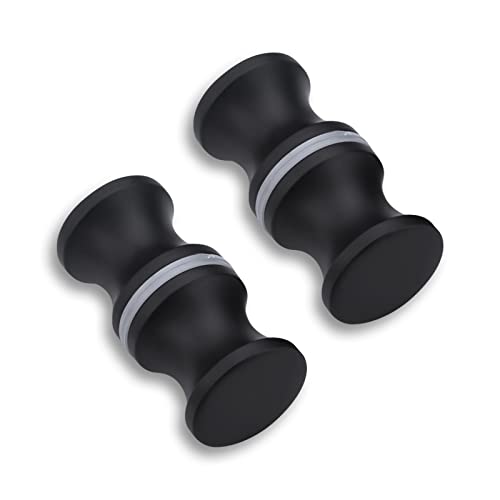 EULAPGOE 2 Stück Türknopf,30mm Duschtürknopf aus Edelstahl,Griff Dusche Glastür,Duschtürgriffe Beidseitig,Glastür Griff,M8 Schraube,Geeignet für Bad,Küche und Büro(Schwarz)