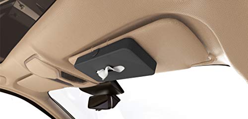 AG PARTS ONLINE Tissue Box Car Sun Visor Napkin Holder Case Dispenser Universal Organizer Black