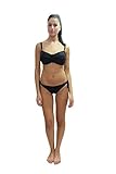 Bikini sfoderato Con Ferretto, Modello Fascia Con Bretelle removibili in coppe differenziate e applicazione sulle coppe.Slip Basso Con fiocchi laterali. Brand Bernè 42G