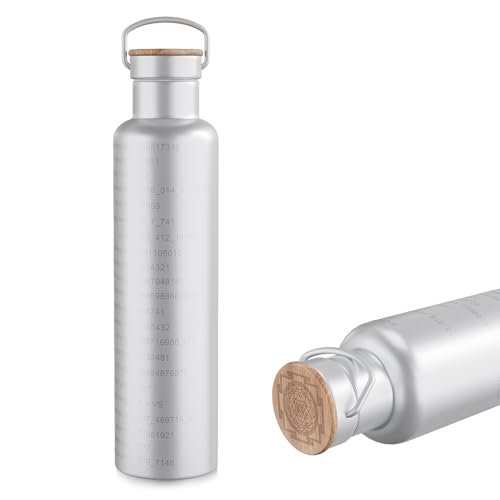 Water Bottle 2.0-1L Insulated Stainless Steel Flask with Numbers,...