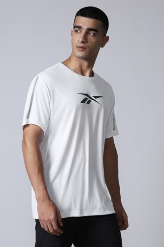 Image of Reebok Men's Polyester Gym T-Shirt - Moisture Wicking Sports T-Shirt for Men | Workout Running Training Tshirt for Men | Half Sleeve Active Tee