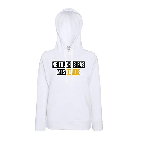 Sweat à capuche humour frites unisexe en coton avec cordon de serrage