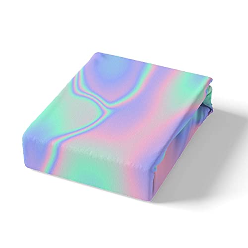 Tie Dye Bed Sheets Queen, Colorful Print Sheet Set, Psychedelic Luxury Soft Lightweight Bedding Set, Green Purple Home Decor Fitted Sheet With Deep Pocket, 1 Flat Sheet, 1 Fitted Sheet, 2 Pillowcases #TOP2