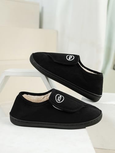 ChayChax Women Men Wide Adjustable Diabetic Slippers Faux Fur Lined House shoes Warm Comfy Non Slip Indoor Outdoor Slippers2