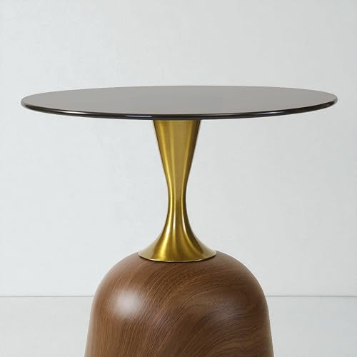 Image of The Attic Bella Luxe End Table Gold Finish Modern Accent,Honey