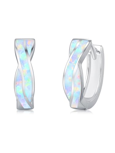 Créoles opale blanche et argent 925 pour sublimer vos tenues