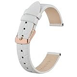 [BISONSTRAP] 腕時計ベルト 8mm 本革時計バンド クロコダイル型押しカーフレザー 取付工具付き ローズゴールド尾錠 ホワイト