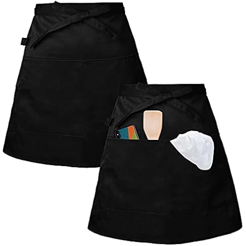 Jinlaili Schürze Damen, Kochschürze Damen Kurz, Taille Küchenschürze, Grillschürze, Flecken & Falten Resistent Schürze, Schürze Polyester Cover