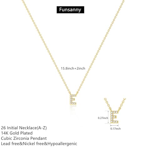 Initial Heart Necklaces for Women - Dainty Cute Necklace Small Layered 14K Gold Plated A-Z Letter CZ Pendant Trendy Satellite Chain Necklaces for Women Non Tarnish Gold Jewelry Set Gift