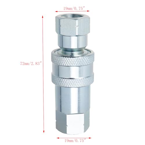 Image of ISO 7241-A 1 /4 inch NPT Hydraulic Quick Connect Tractor Coupler Carbon Steel Agricultural Quick Disconnect Coupling, 2 Pack