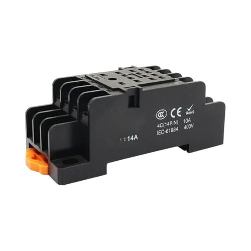 Socle relais 14P 14A pour circuit rail DIN industriel
