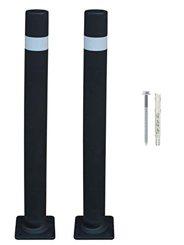 ADO - Pilona bolardo flexible alta resistencia y flexibilidad A-flex ø80 negra para atornillar a suelo (2- Pilonas + Tornillería)