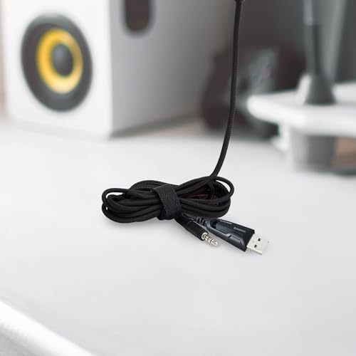 Image of Egghead Skylab LED Gaming & Multimedia Headset with Volume Control, Mic Mute, Noise-Reducing Ear Cups, Adjustable Headband, 7-Foot Braided Cord, USB Powered LED Lights