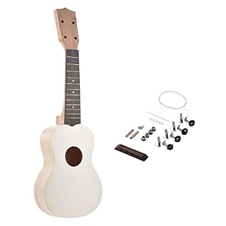 WENKA Inachevé 21 Pouces Soprano Ukelele Ukulele Hawaii Kit de Bricolage for Guitare Corps en Bois d’érable amp;Manche… - Les Beatles, Paul McCartney, John Lennon, RIngo Starr, George Harrison