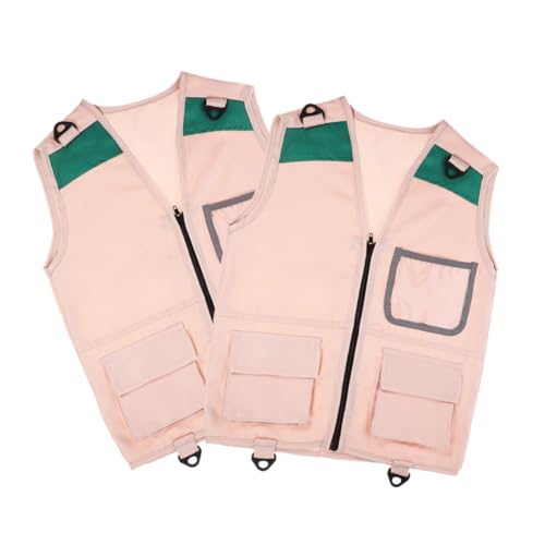 2pcs Explorer Vest Adventure Cosplay Outfit for Boys Outdoor Clothes with Pockets for Role Play Insect Catching and Exploration Activities