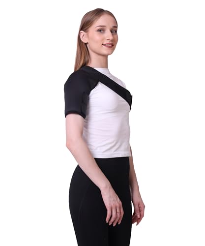 Image of ZEDAN Neoprene Shoulder Support Strap | Double Lock Adjustable Stretch Strap | Brace Support for Injury Prevention Immobilizer, Dislocated AC Joint | For Men & Women | Universal Fit (Left Side)