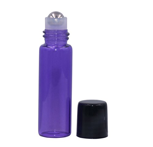 Glass Roller Bottles,5Ml(1/6Oz) Purple 40 Pack Roll On Glass Bottles For Essential Oils Aromatherapy,Perfume Oils,Lip Balms,Diy Blends Creations,With Stainless Steel Roller Ball Black Lid-Free Dropper #TOP2