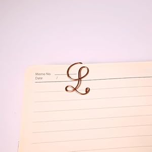 Personalized Initial Copper Bookmark, Set of 5, Handmade Copper Gift for Her, Him, Couple on Birthday, Wedding Anniversary, Alphabet Bookmark (L)