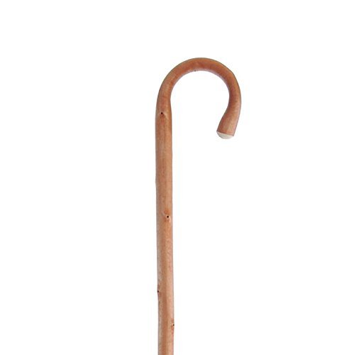 Traditional Chestnut Wooden Walking Stick with a Crook Handle and Ferrule NHS Style (1015mm)