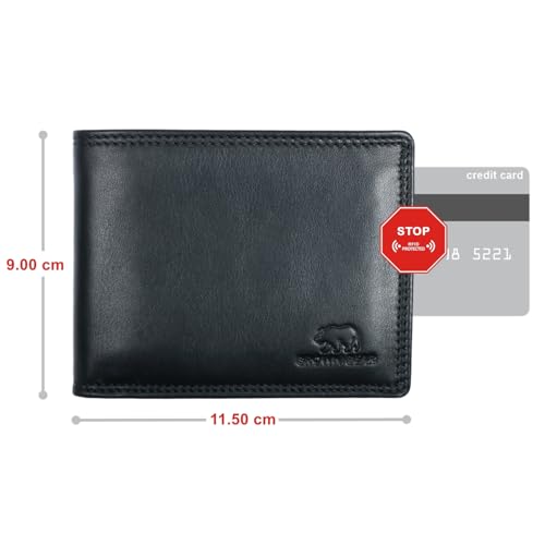 Image of BROWN BEAR Prime Bifold Wallet for Man with Coin Pocket | Genuine Leather | Wallet for Men Leather Original (Black)