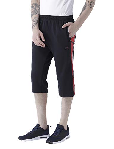 Image of berge' Men's Knit Hoisery Three Fourth Shorts Pants with Secure Zipper Pockets