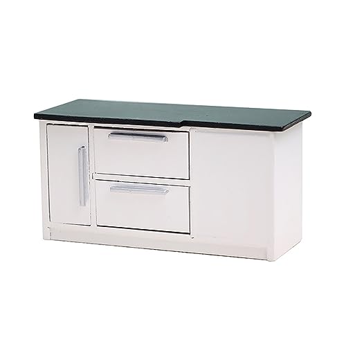 ドールハウス木製キャビネット 1:12 モデルミニチュアシンクストーブ収納食器棚家具装飾