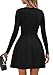 PRETTYGARDEN Long Sleeve Mini Dress for Women 2026 Spring Crewneck Knit Pleated Babydoll A Line Casual Short Party Dresses (Black,Small)