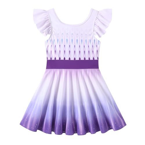 Girls One Piece Swimsuits with Skirt UPF 50+ Floral Bright Bathing Suits for 3-10 Years3