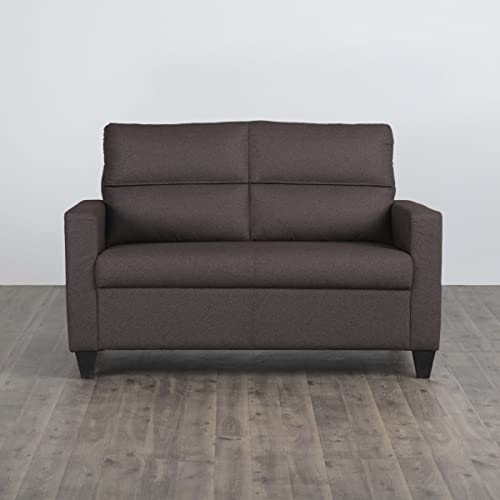 Image of Home Centre Helios Clary Brown Fabric 2-Seater Sofa - 122cm