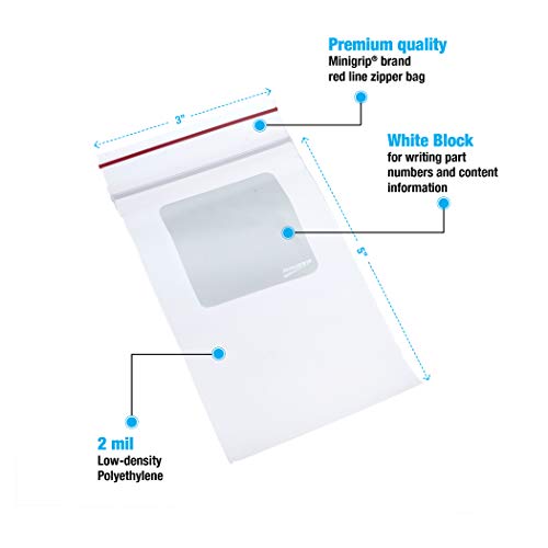 Minigrip Red Line Mgrl2W0305 Polyethylene (Ldpe/Lldpe Blend) Clear Reclosable Bag, 5" Length, 3" Width (Pack Of 1000) #TOP1