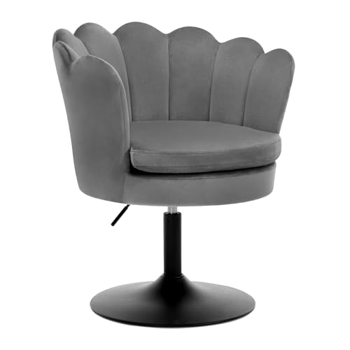 WOLTU Chaise de Coiffeuse, Fauteuil en Forme de Fleur avec Siège Rembourré, Pivotant 360°, en Velours pour Chambre à Coucher, Salon, Hauteur Réglable...
