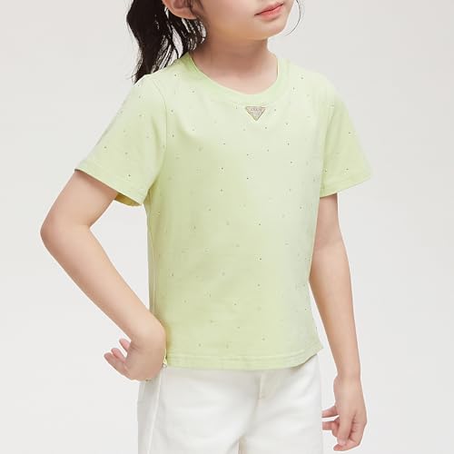 Image of Toddler Girls Sequin T-Shirt Short Sleeve Shirt Round Neck Cute Summer Tops Tees, Green Size 12