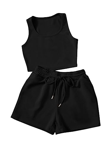 GORGLITTER 2 Teiler Damen Sommer Outfit Shorts Und Top Set Freizeitanzug...