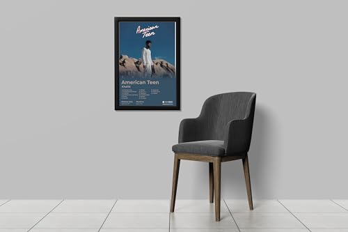 Image of BLINKART Khalid- American Teen opular Wall Photo Frames | Wall Art for Bedroom, Living Room, Studio or Office | Album Cover Print with Spotify Song Link QR Code | Gift for Fans - 8x12 In