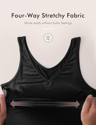 Image of MANCYFIT Women's Full Slip V Neckline Slip Dress Wide Straps Tank Top Slip for Women Under Dress Knee Length Slip